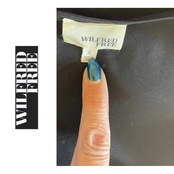 🛍️3/$40 Wilfred Free  Dress Mini Shirt Dress Black Aritzia Dress Size Small - Picture 9 of 9